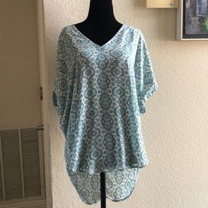 V neck print top